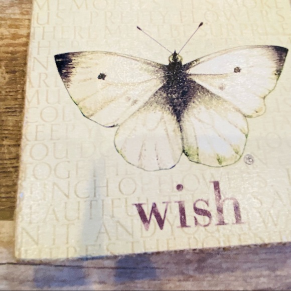Butterfly Wish Burlap Hanging Tile  Nature’s Journey by Marjolein - Picture 8 of 11